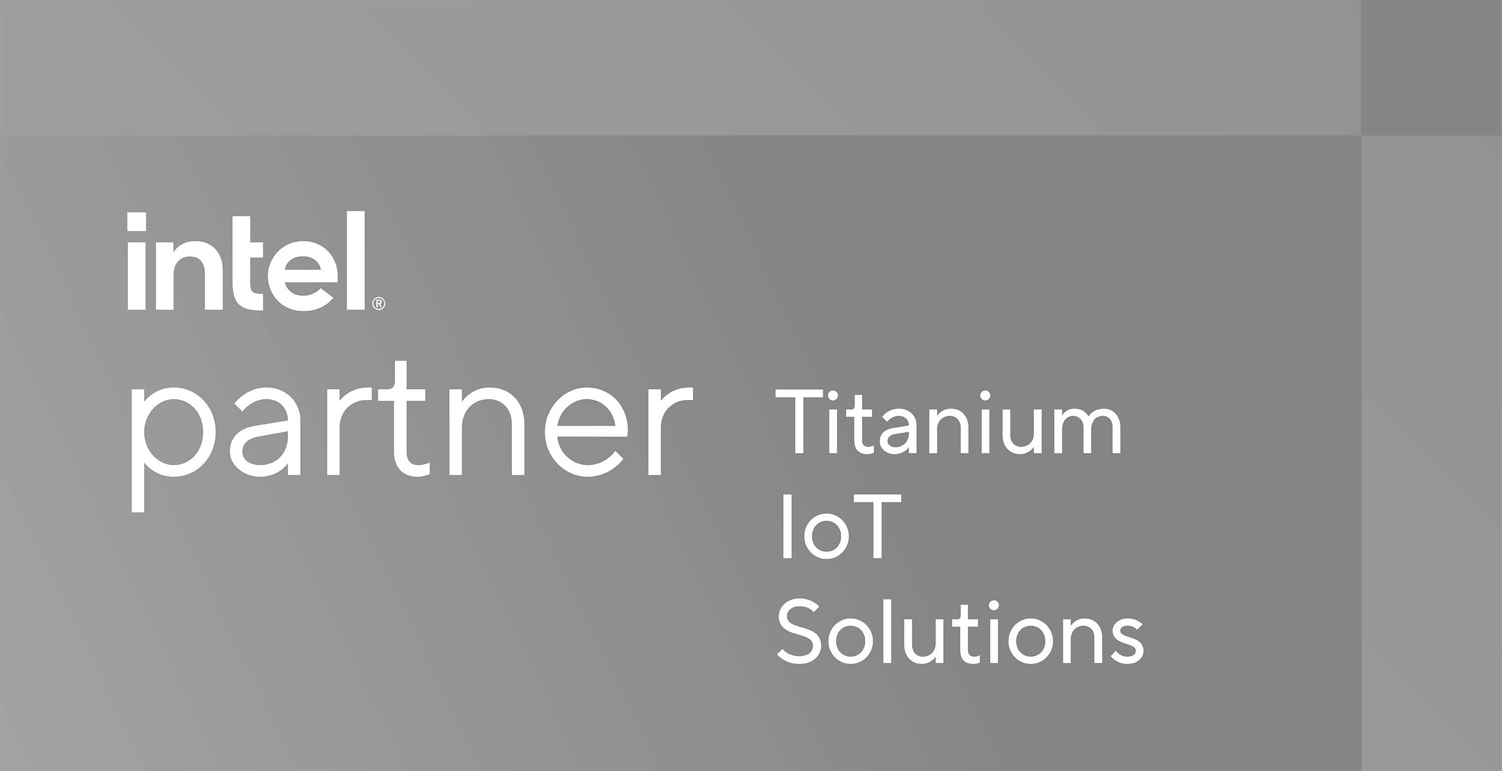 Intel Partner Titanium loT Solutions gray logo Intel Partner Titanium loT Solutions 2 tone gray logo